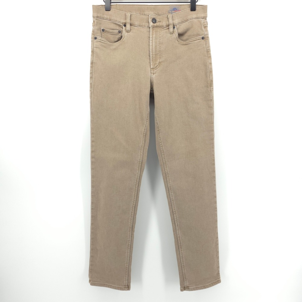 Faherty Men's Jeans 5-Pocket 30x30 Tan Coastal Sustainable Straight Leg